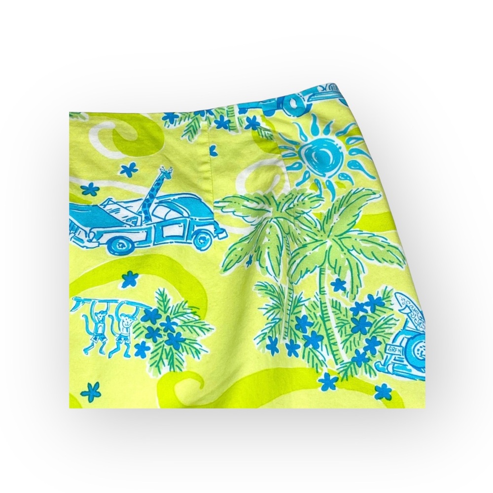 HTF: Lilly Pulitzer ✦ Cruising Monkey Skirt ✦ Yellow Blue Print ✦ 6P Petite 4 6 - Picture 3 of 16